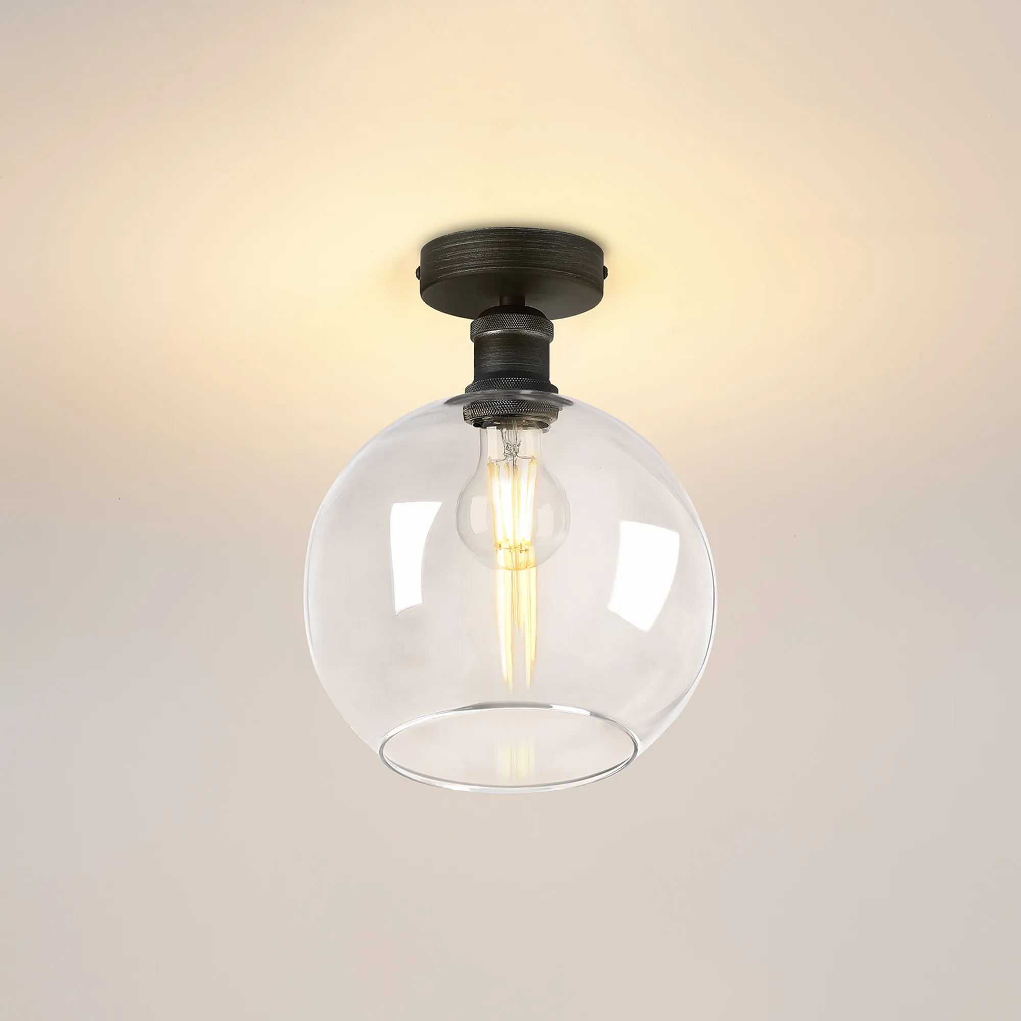 Cawdor Pewter Ceiling Lights Deco Flush Fittings